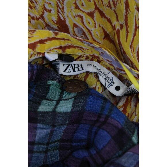 FP One Zara Womens Abstract Plaid Button Up Shirt Blouse Size XXL Medium Lot 2 - Picture 3 of 3